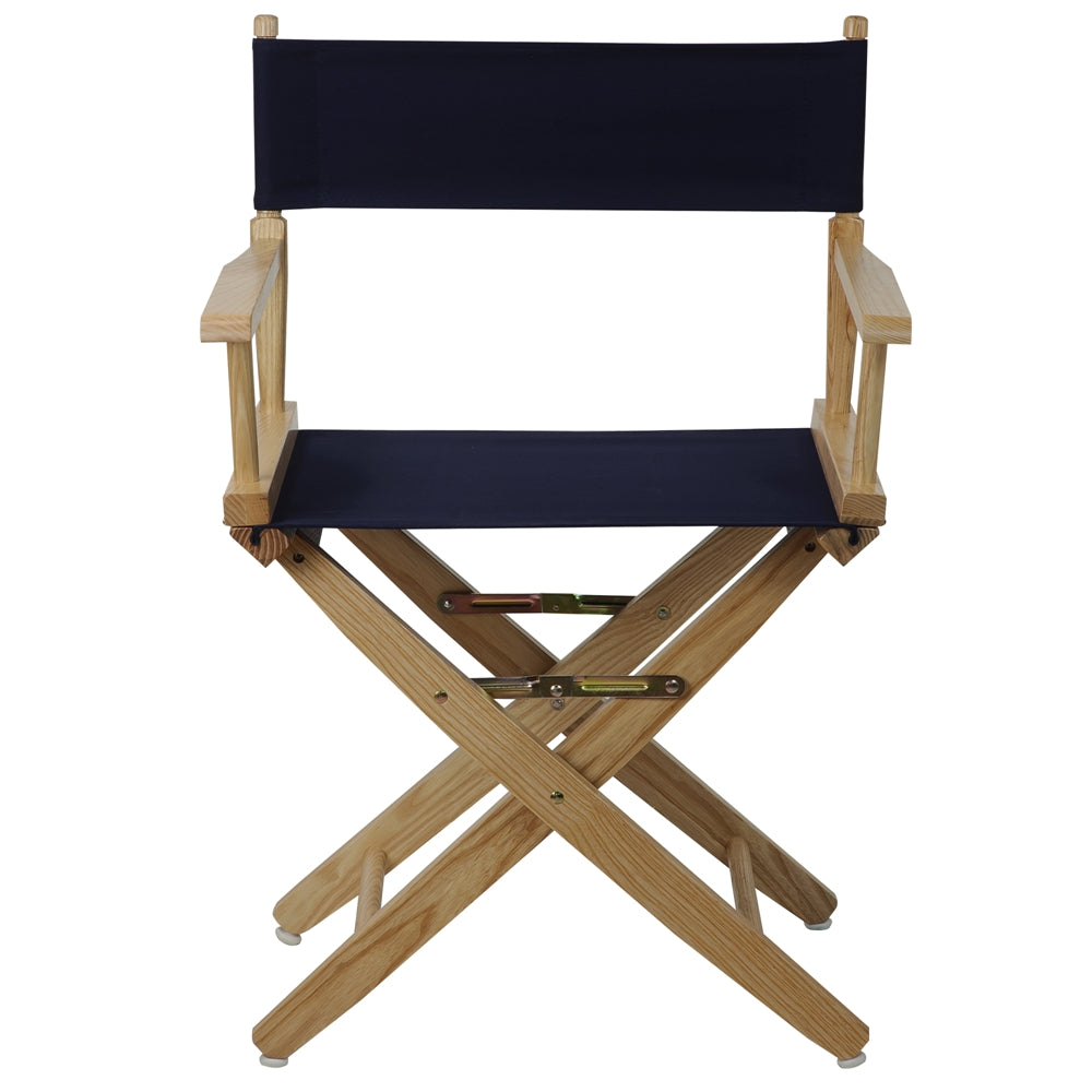 American Trails Extra-Wide Premium 18''  Directors Chair Natural Frame W/Navy Color Cover