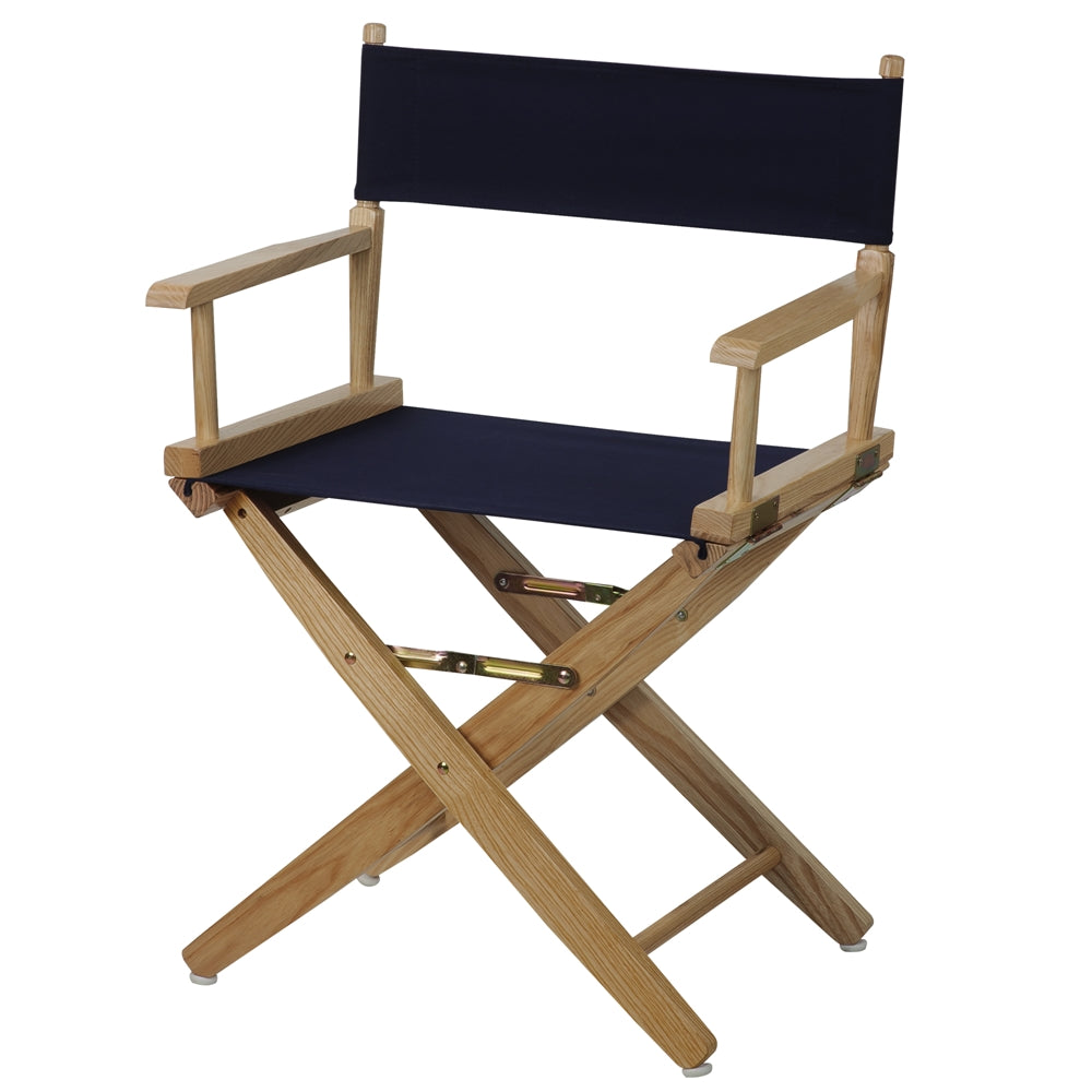 American Trails Extra-Wide Premium 18''  Directors Chair Natural Frame W/Navy Color Cover