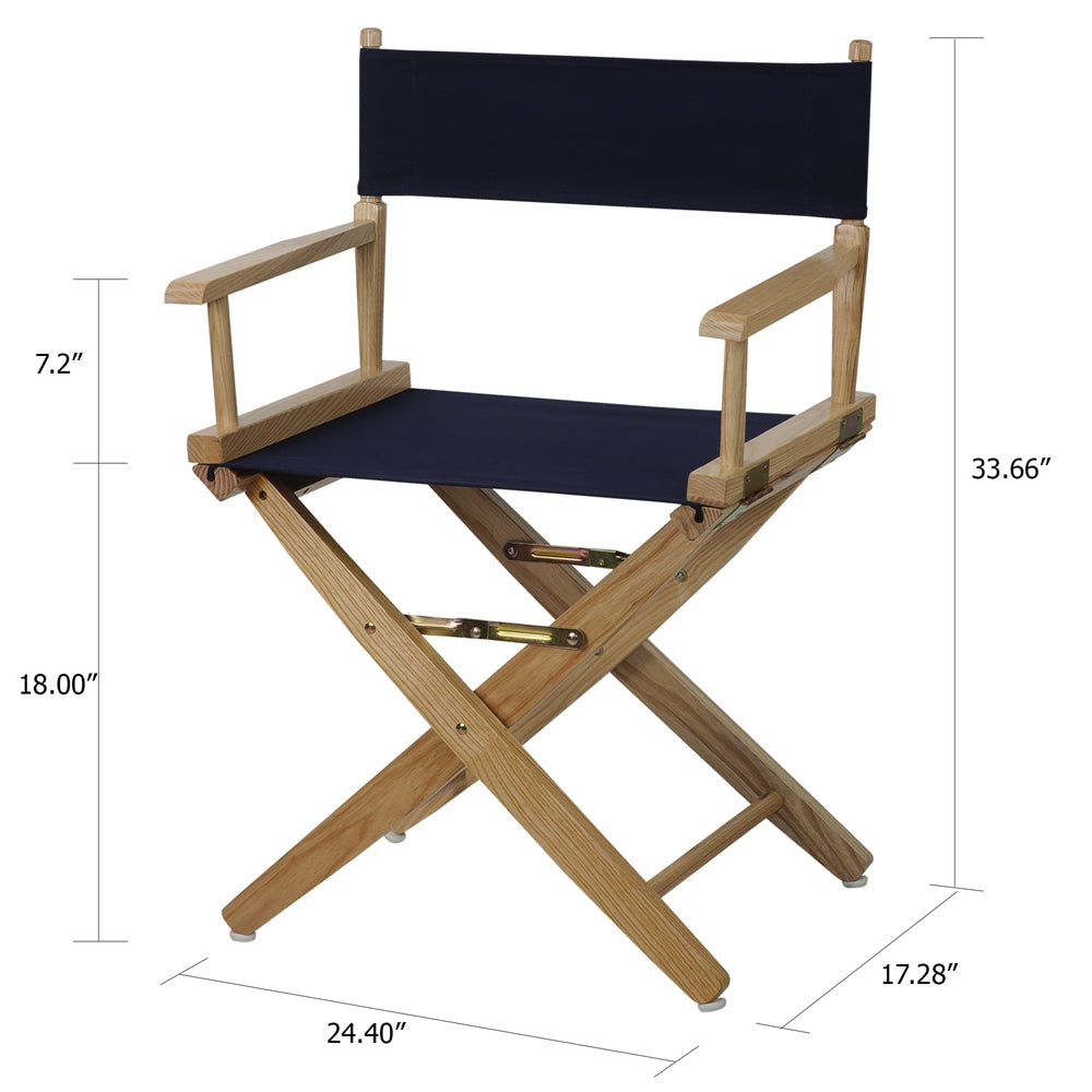 American Trails Extra-Wide Premium 18''  Directors Chair Natural Frame W/Navy Color Cover