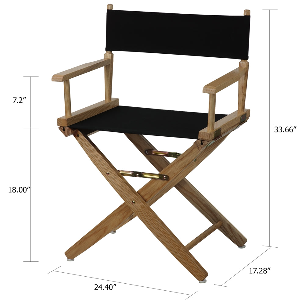 American Trails Extra-Wide Premium 18''  Directors Chair Natural Frame W/Black Color Cover