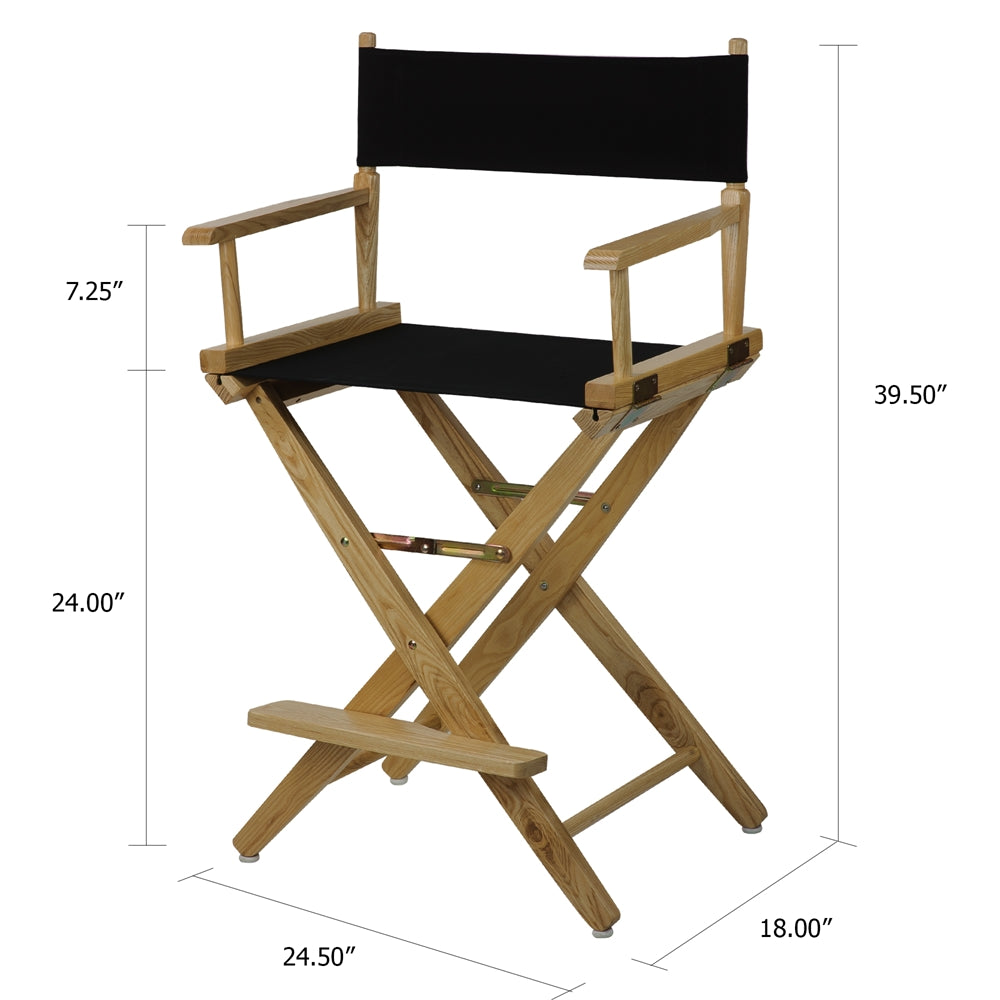 American Trails Extra-Wide Premium 24''  Directors Chair Natural Frame W/Black Color Cover