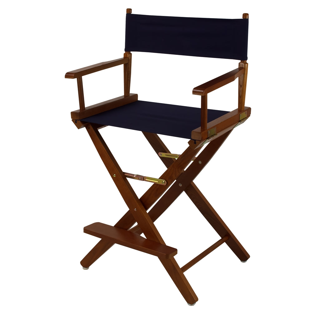 American Trails Extra-Wide Premium 24''  Directors Chair Mission Oak Frame W/Navy Color Cover