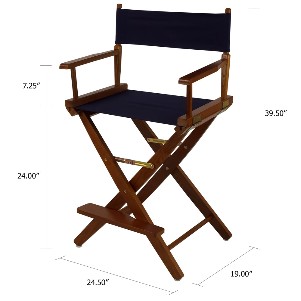 American Trails Extra-Wide Premium 24''  Directors Chair Mission Oak Frame W/Navy Color Cover