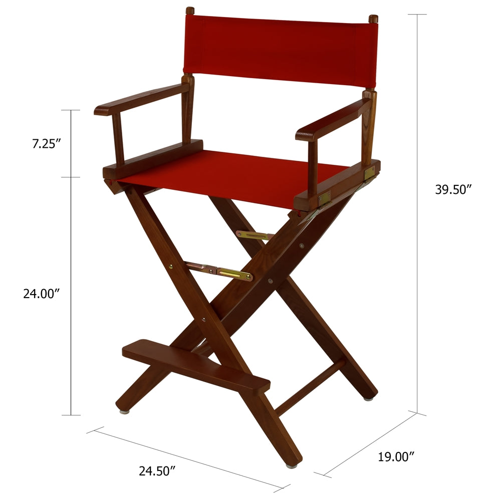 American Trails Extra-Wide Premium 24''  Directors Chair Mission Oak Frame W/Red Color Cover