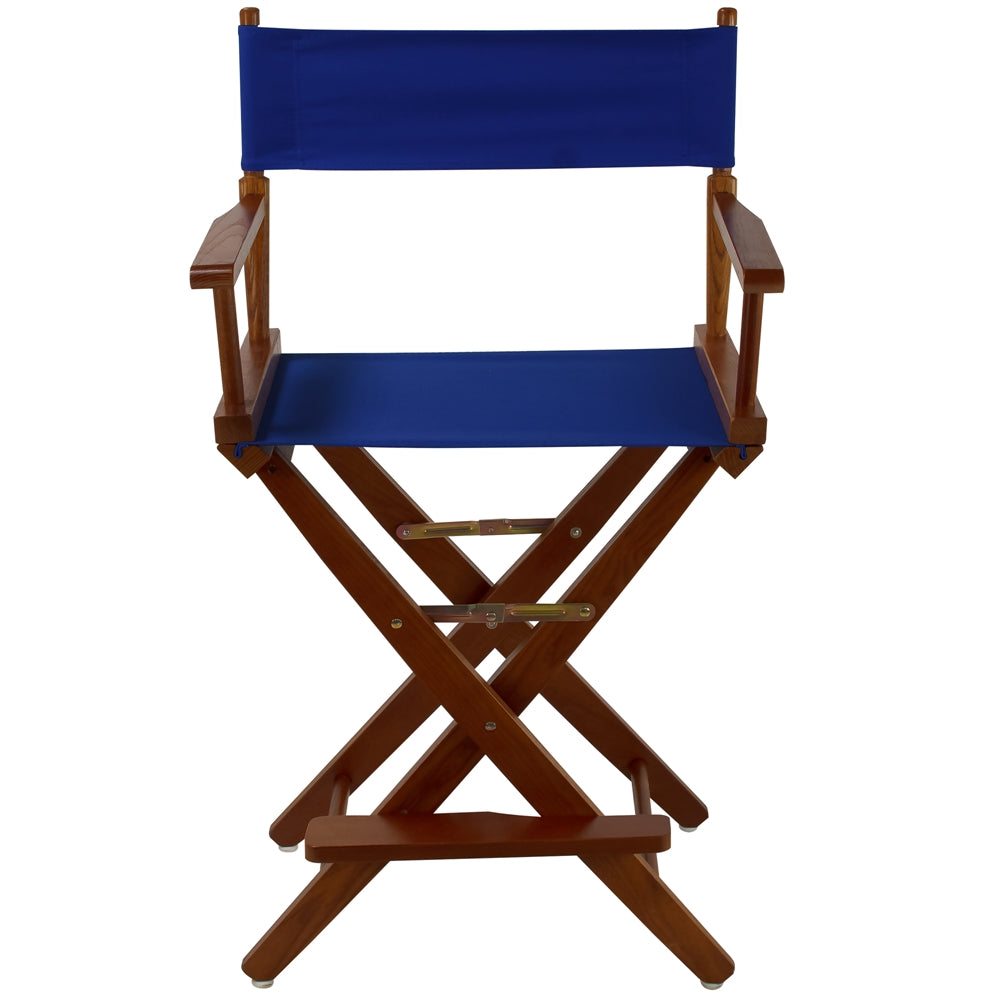 American Trails Extra-Wide Premium 24''  Directors Chair Mission Oak Frame W/Royal Blue Color Cover