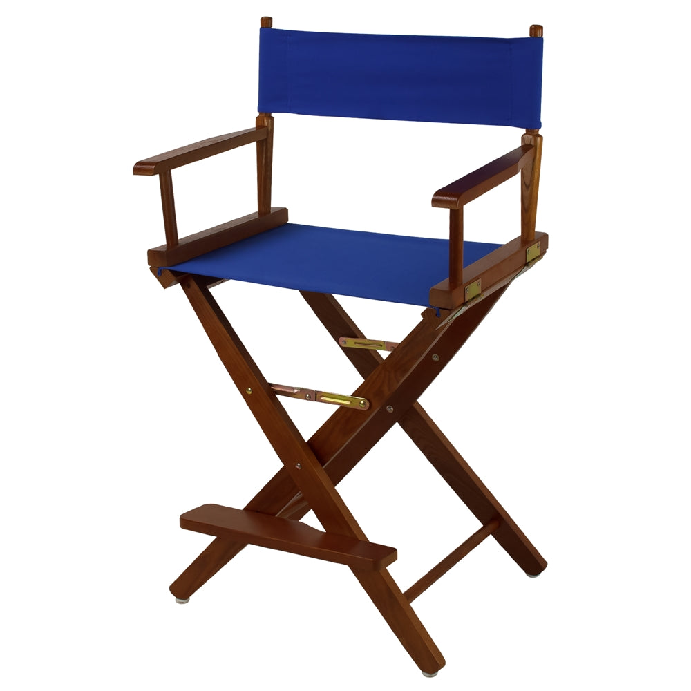 American Trails Extra-Wide Premium 24''  Directors Chair Mission Oak Frame W/Royal Blue Color Cover