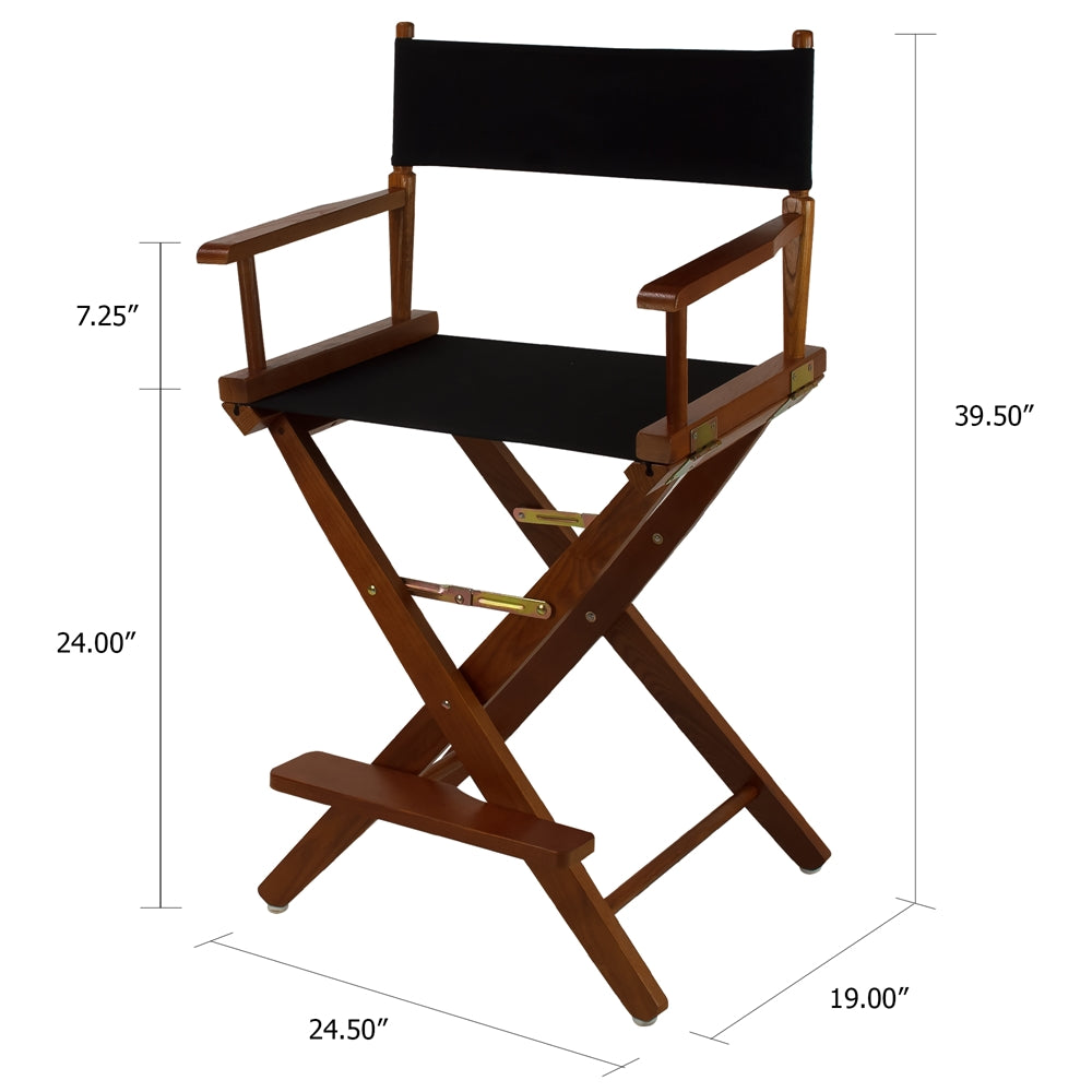 American Trails Extra-Wide Premium 24''  Directors Chair Mission Oak Frame W/Black Color Cover