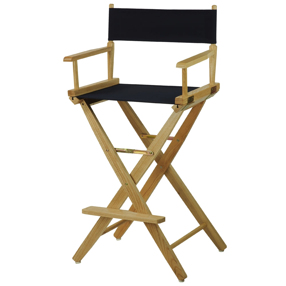 American Trails Extra-Wide Premium 30''  Directors Chair Natural Frame W/Navy Color Cover