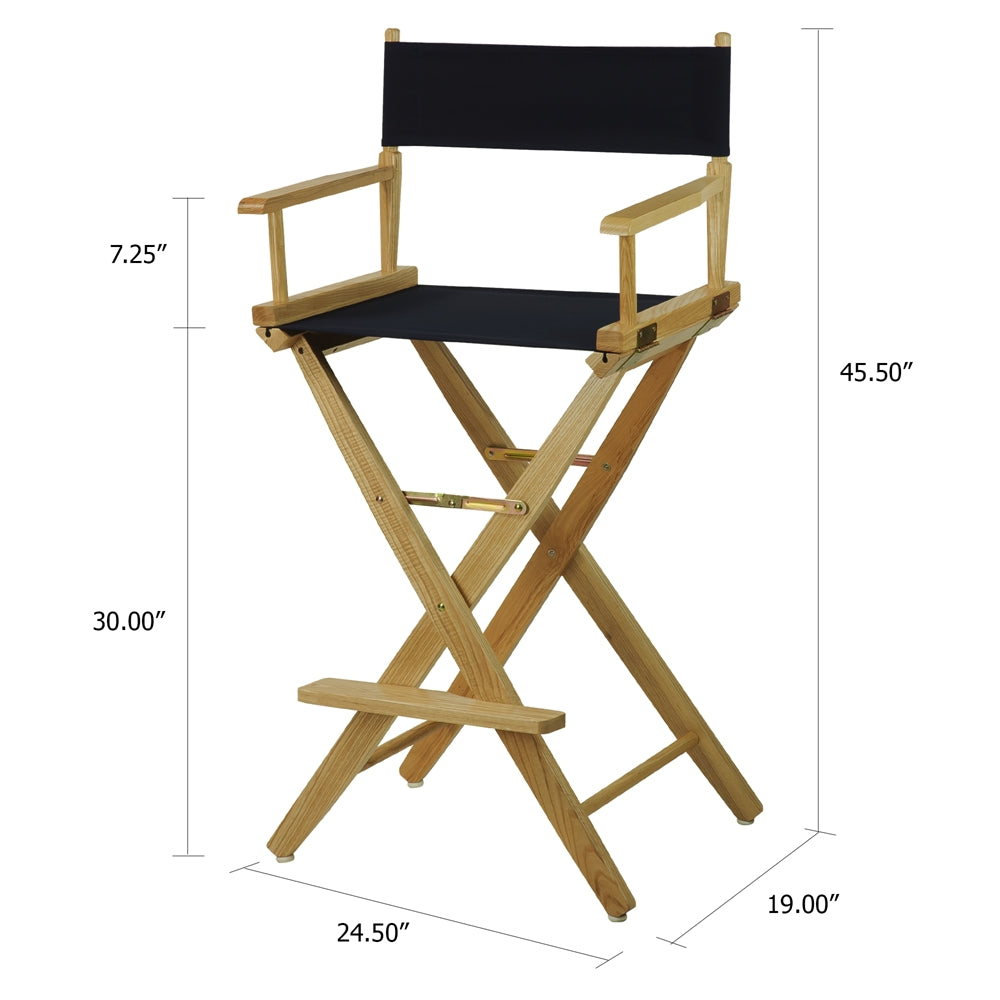 American Trails Extra-Wide Premium 30''  Directors Chair Natural Frame W/Navy Color Cover