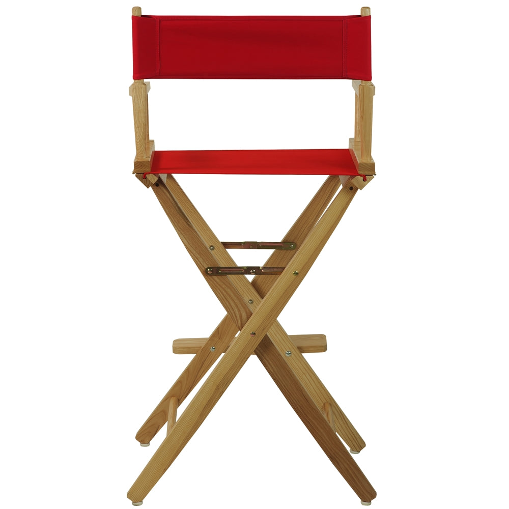 American Trails Extra-Wide Premium 30''  Directors Chair Natural Frame W/Red Color Cover