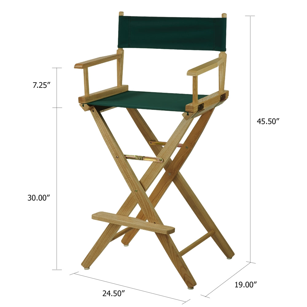 American Trails Extra-Wide Premium 30''  Directors Chair Natural Frame W/Hunter Green Color Cover