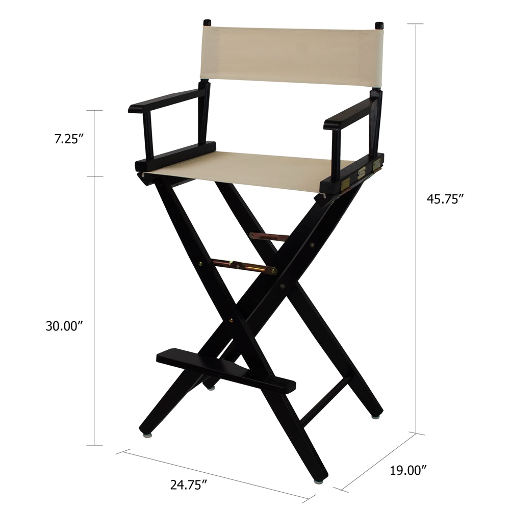 American Trails Extra-Wide Premium 30''  Directors Chair Black Frame W/Natural Color Cover
