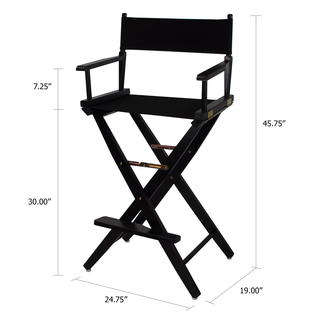 American Trails Extra-Wide Premium 30''  Directors Chair Black Frame W/Black Color Cover