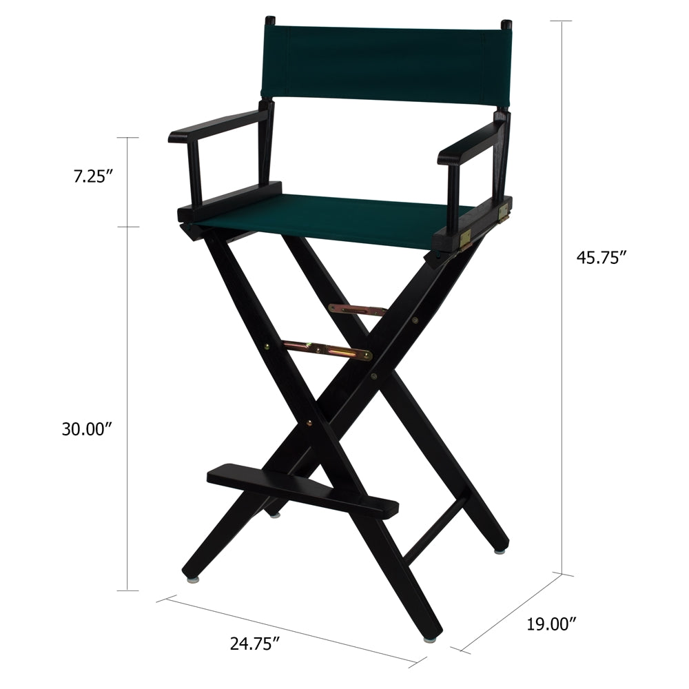 American Trails Extra-Wide Premium 30''  Directors Chair Black Frame W/Hunter Green Color Cover