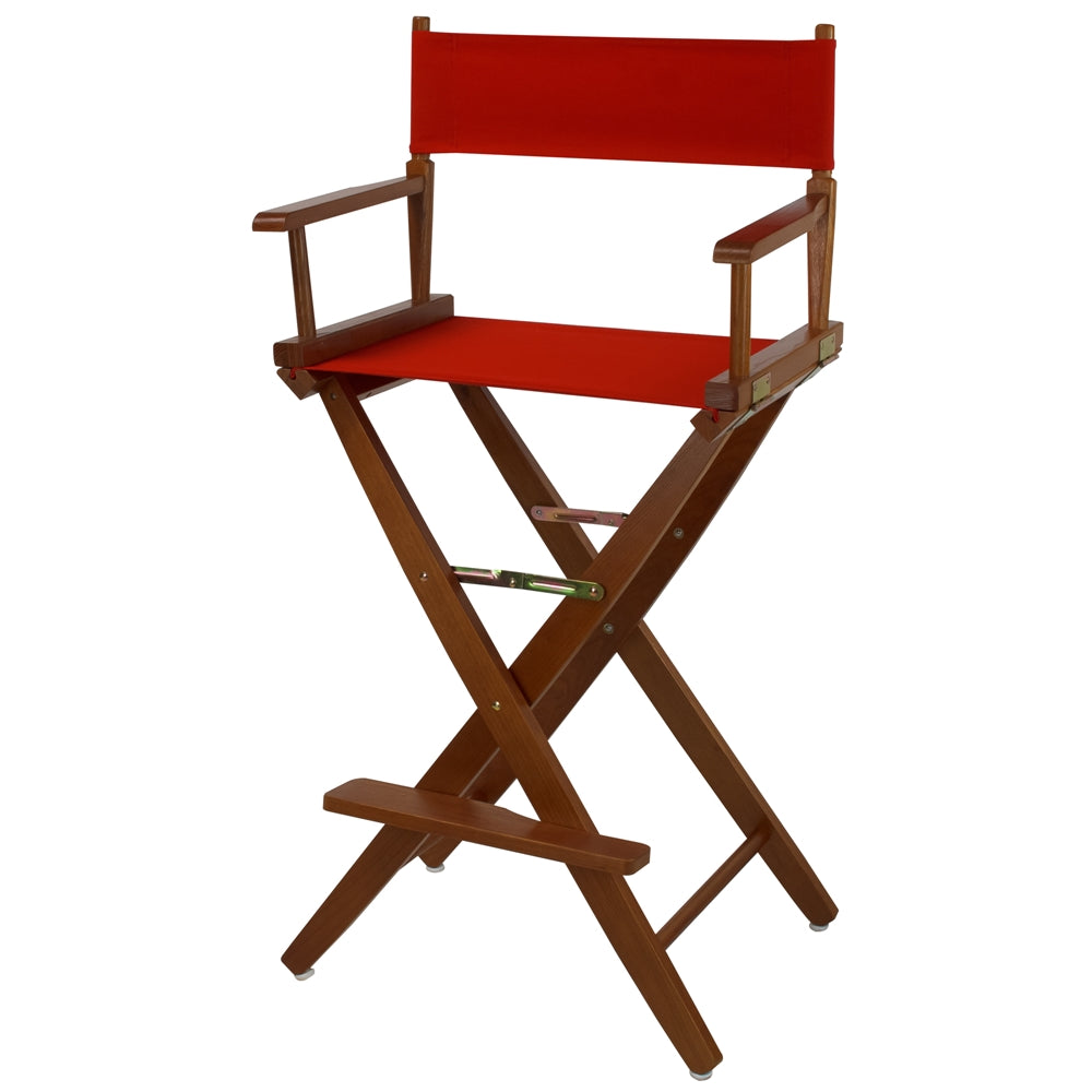 American Trails Extra-Wide Premium 30''  Directors Chair Mission Oak Frame W/Red Color Cover