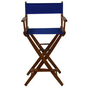 American Trails Extra-Wide Premium 30''  Directors Chair Mission Oak Frame W/Royal Blue Color Cover