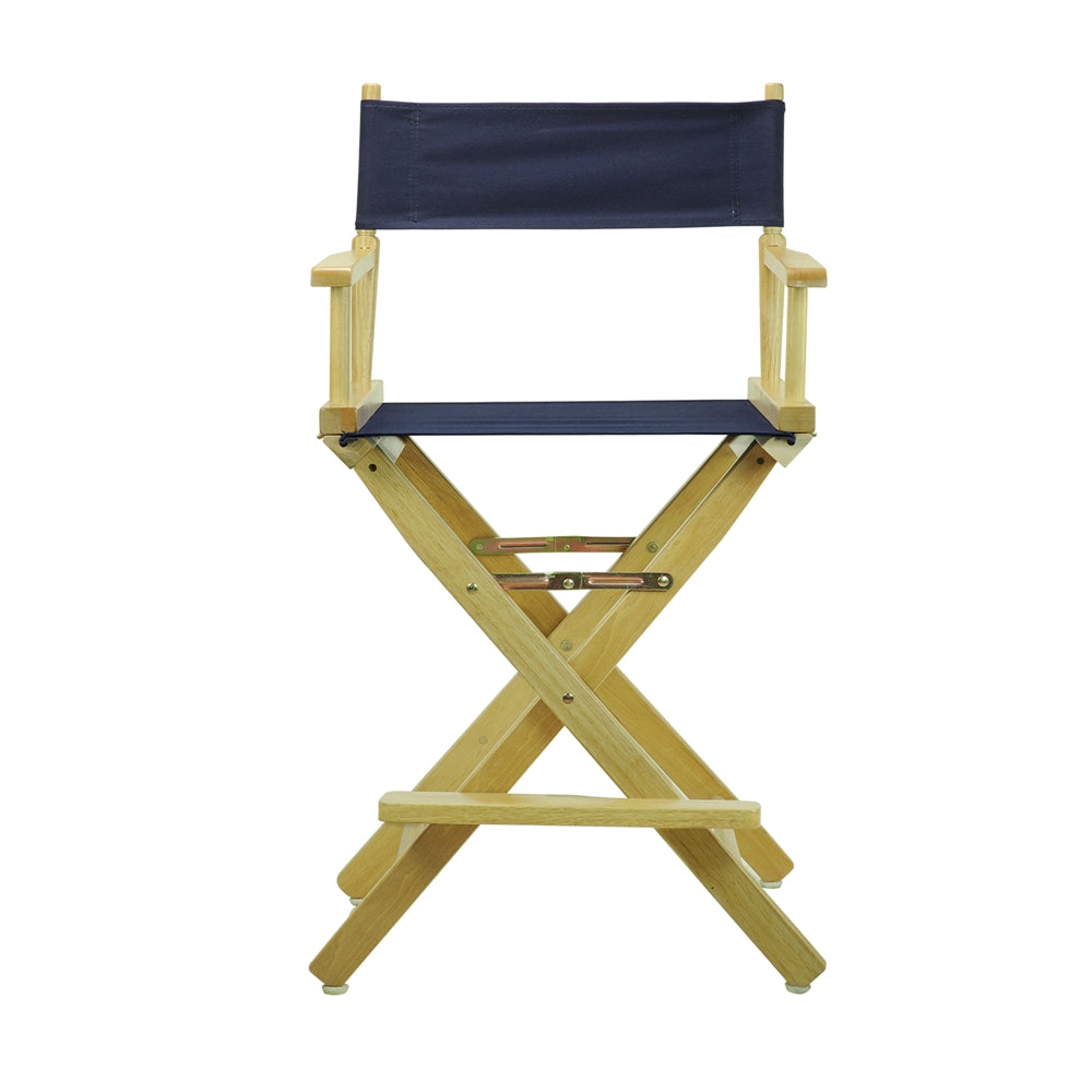 24'' Director's Chair Natural Frame-Navy Blue Canvas - Casual Home