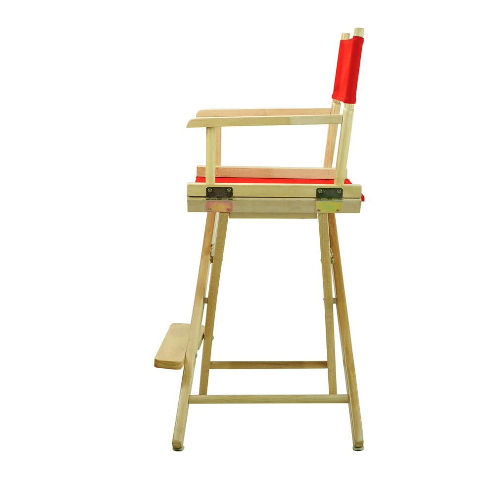 24'' Director's Chair Natural Frame-Red Canvas - Casual Home