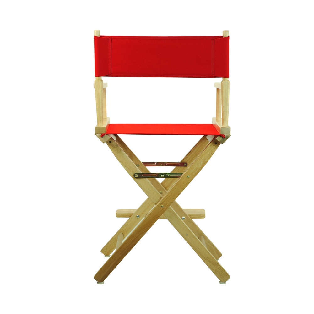 24'' Director's Chair Natural Frame-Red Canvas - Casual Home