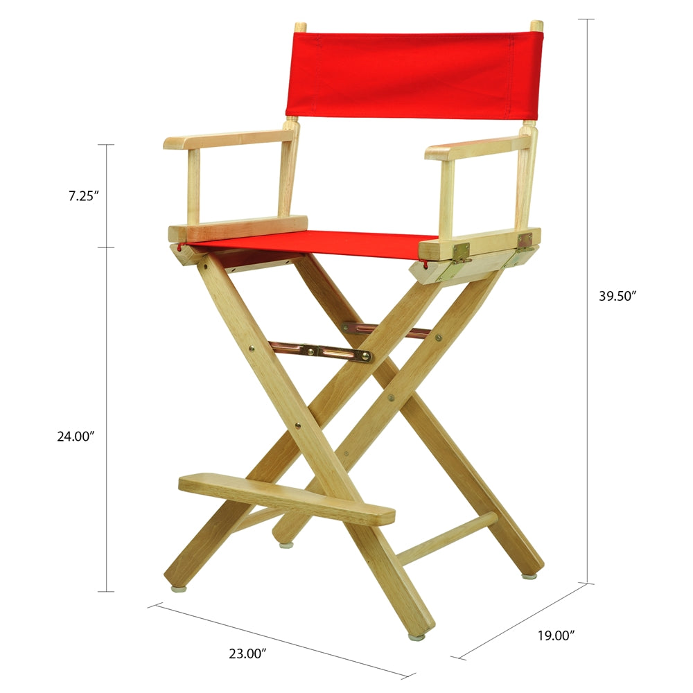 24'' Director's Chair Natural Frame-Red Canvas - Casual Home