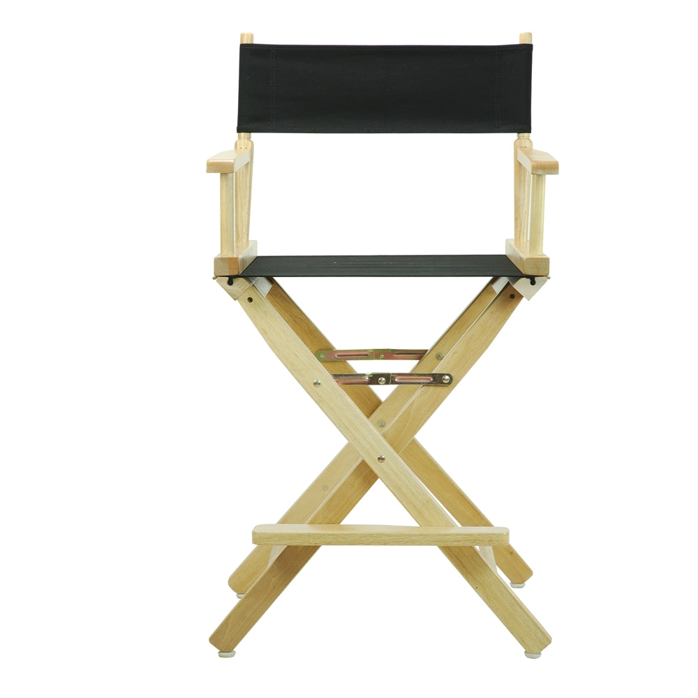 24'' Director's Chair Natural Frame-Black Canvas - Casual Home