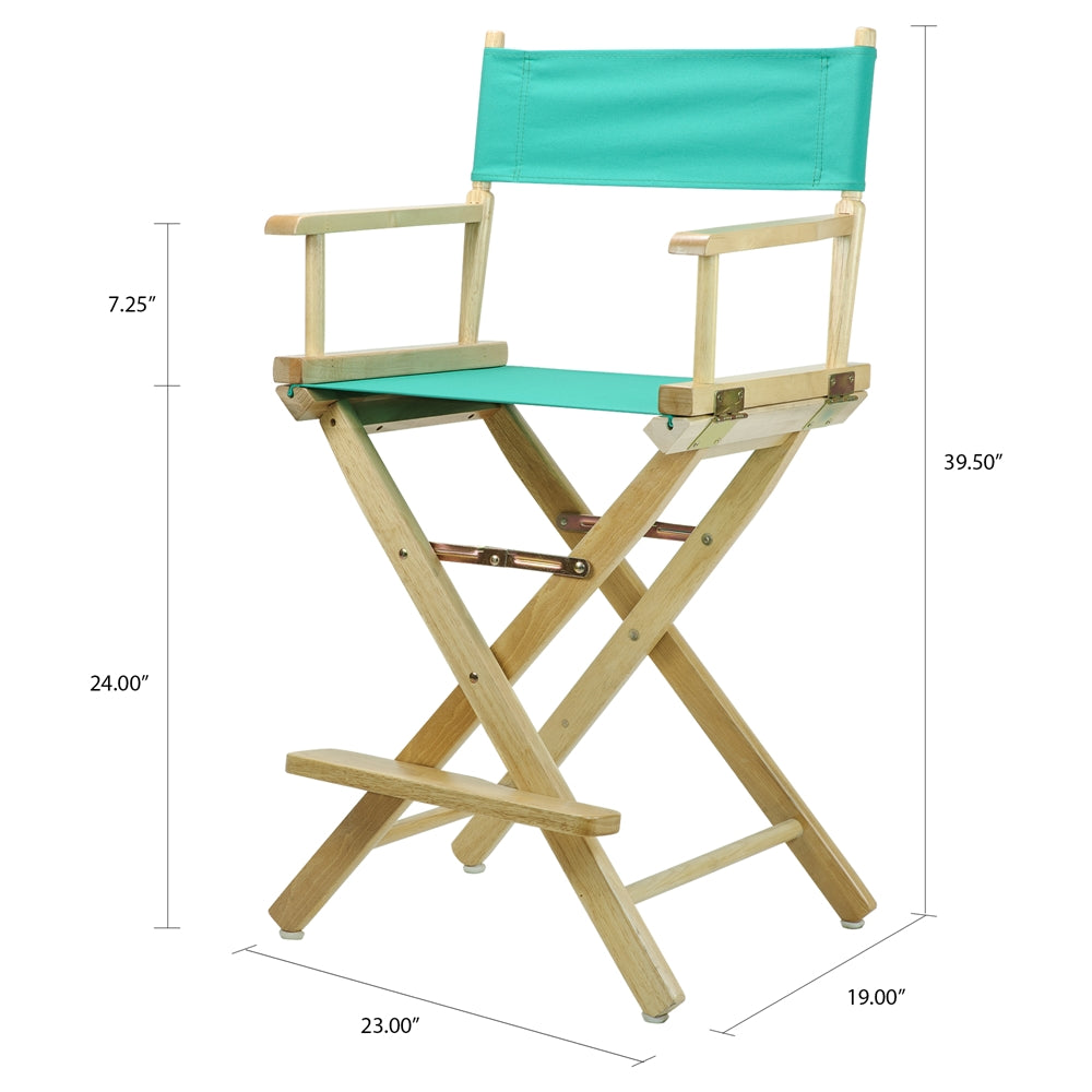 24'' Director's Chair Natural Frame-Teal Canvas - Casual Home