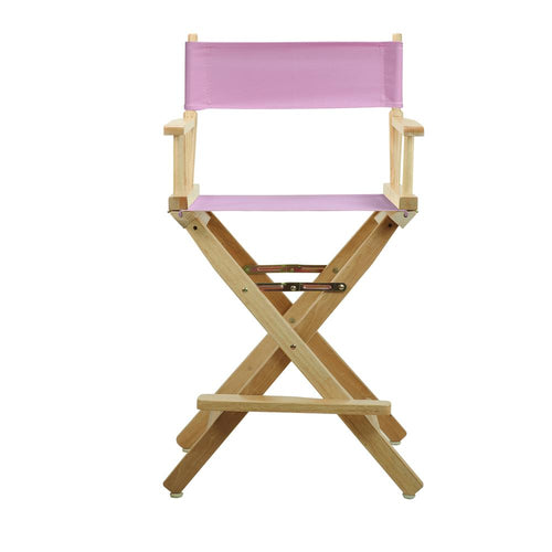 24'' Director's Chair Natural Frame-Pink Canvas - Casual Home