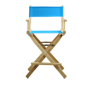 24'' Director's Chair Natural Frame-Turquoise Canvas - Casual Home