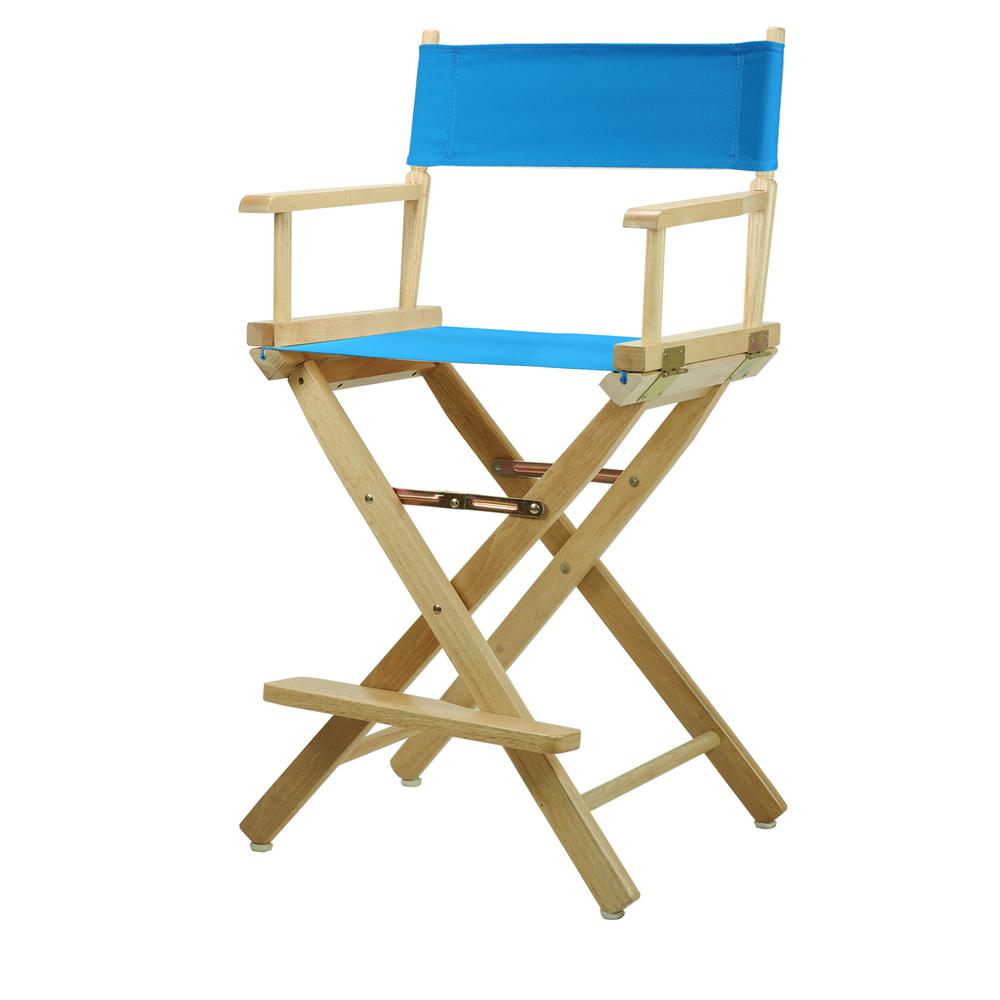 24'' Director's Chair Natural Frame-Turquoise Canvas - Casual Home