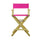 24'' Director's Chair Natural Frame-Magenta Canvas - Casual Home