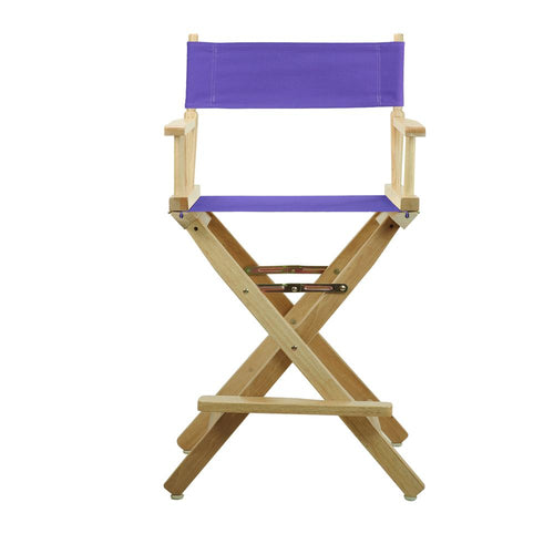 24'' Director's Chair Natural Frame-Purple Canvas - Casual Home