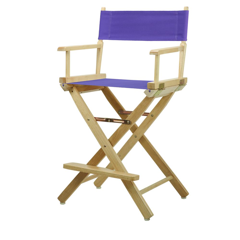 24'' Director's Chair Natural Frame-Purple Canvas - Casual Home