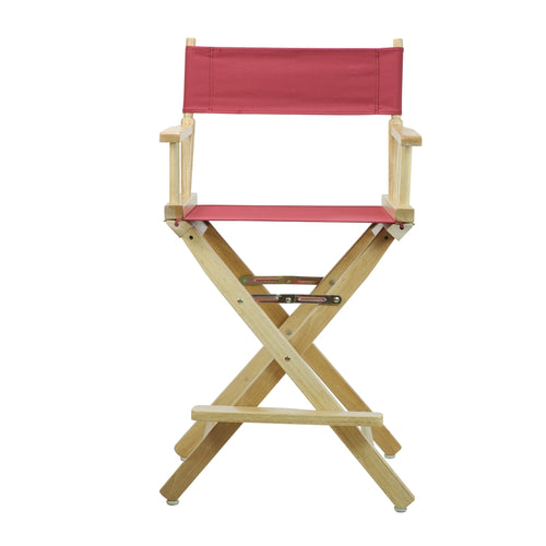 24'' Director's Chair Natural Frame-Burgundy Canvas - Casual Home