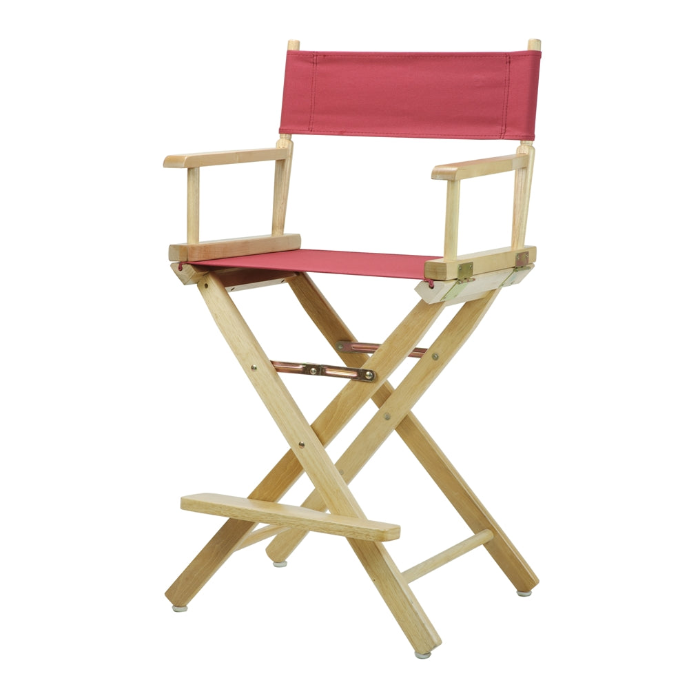 24'' Director's Chair Natural Frame-Burgundy Canvas - Casual Home