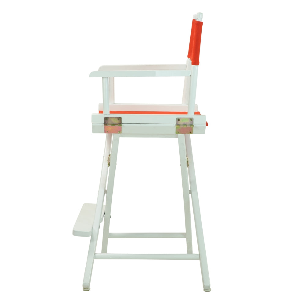 24'' Director's Chair White Frame-Red Canvas - Casual Home