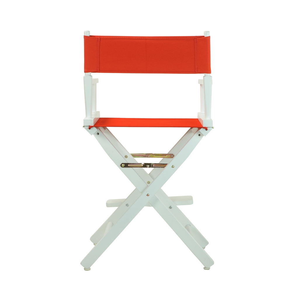 24'' Director's Chair White Frame-Red Canvas - Casual Home