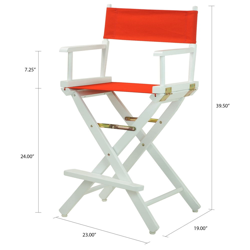 24'' Director's Chair White Frame-Red Canvas - Casual Home