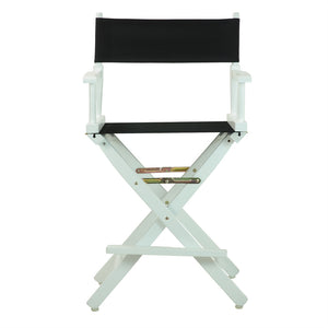 24'' Director's Chair White Frame-Black Canvas - Casual Home