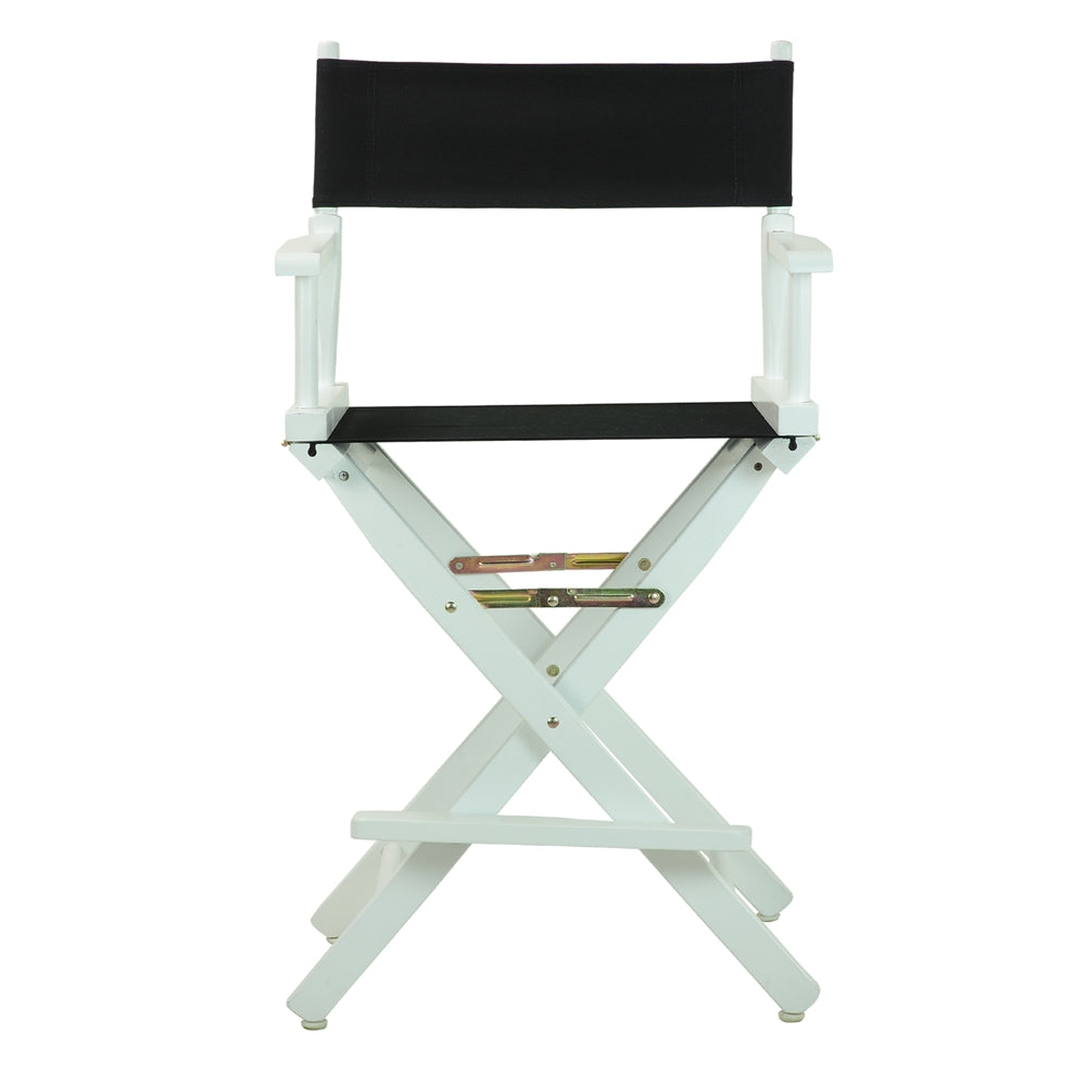 24'' Director's Chair White Frame-Black Canvas - Casual Home