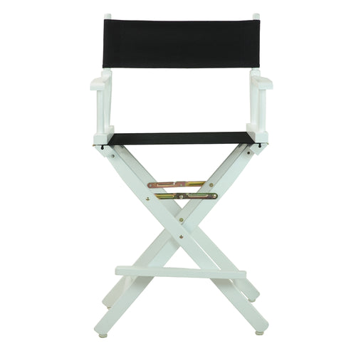 24'' Director's Chair White Frame-Black Canvas - Casual Home