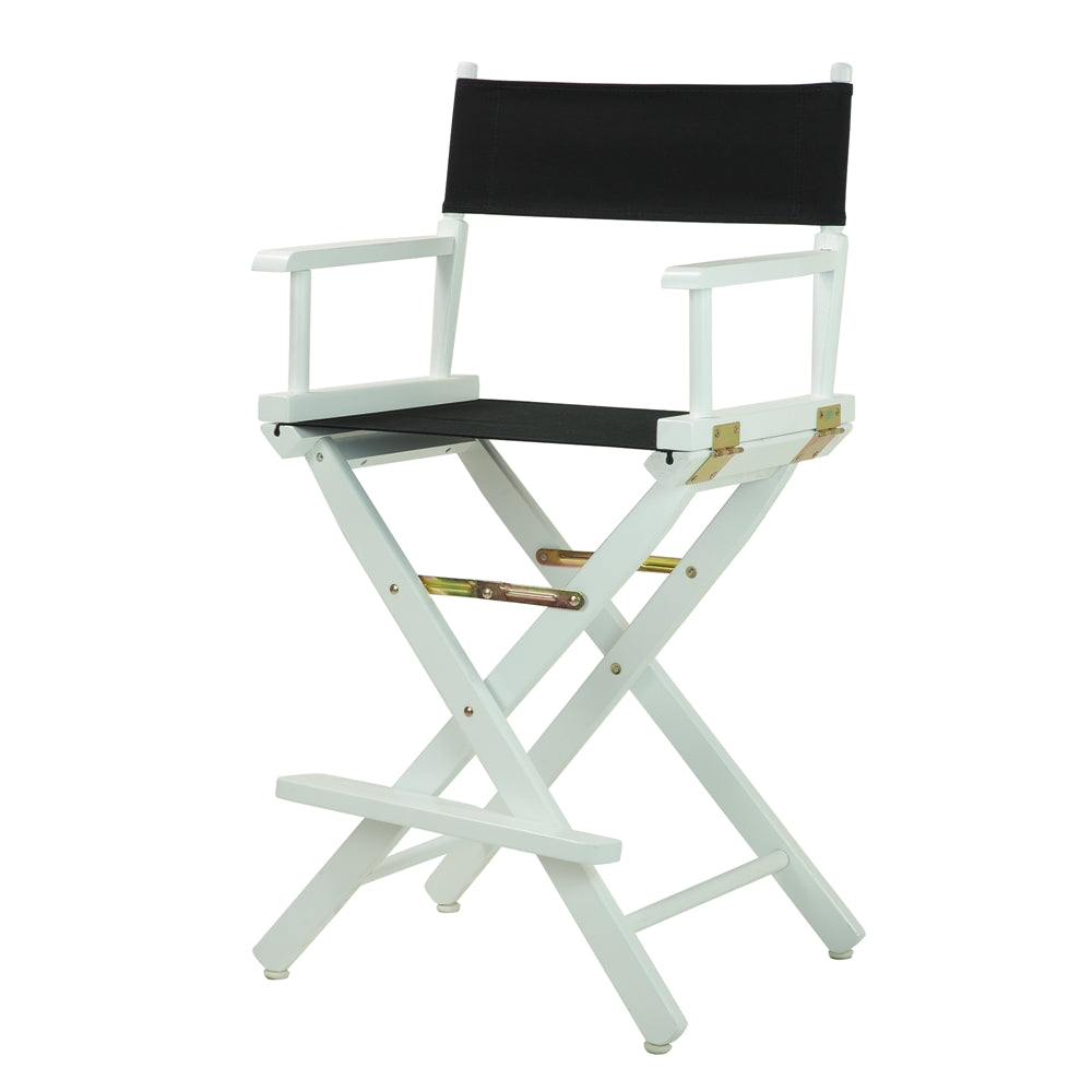 24'' Director's Chair White Frame-Black Canvas - Casual Home