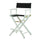 24'' Director's Chair White Frame-Black Canvas - Casual Home