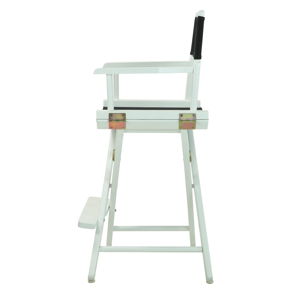 24'' Director's Chair White Frame-Black Canvas - Casual Home