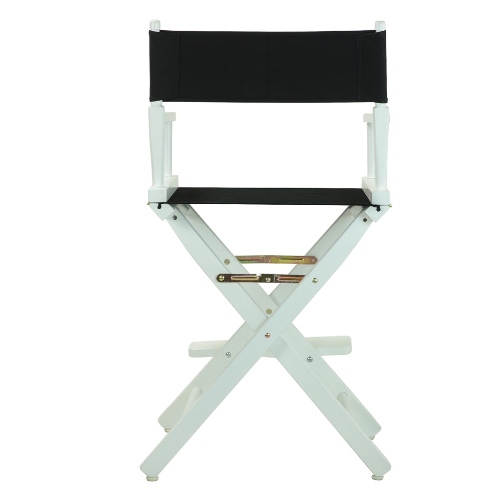 24'' Director's Chair White Frame-Black Canvas - Casual Home