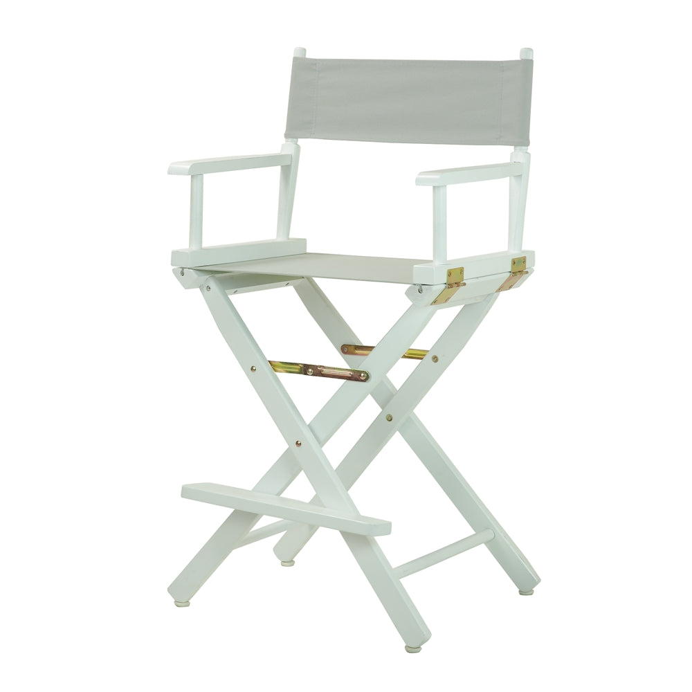 24'' Director's Chair White Frame-Gray Canvas - Casual Home