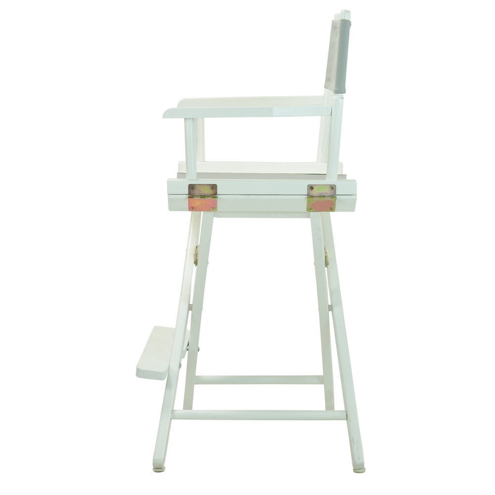 24'' Director's Chair White Frame-Gray Canvas - Casual Home