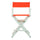 24'' Director's Chair White Frame-Orange Canvas - Casual Home