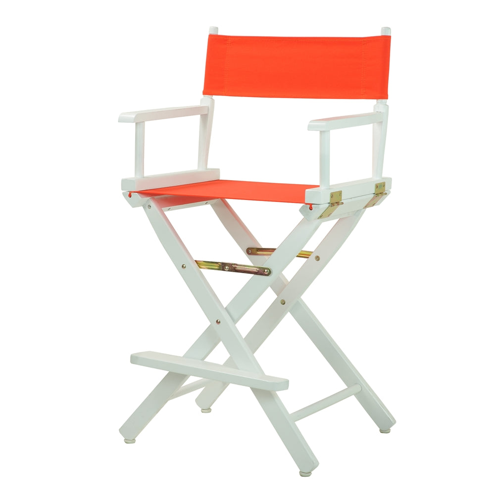 24'' Director's Chair White Frame-Orange Canvas - Casual Home