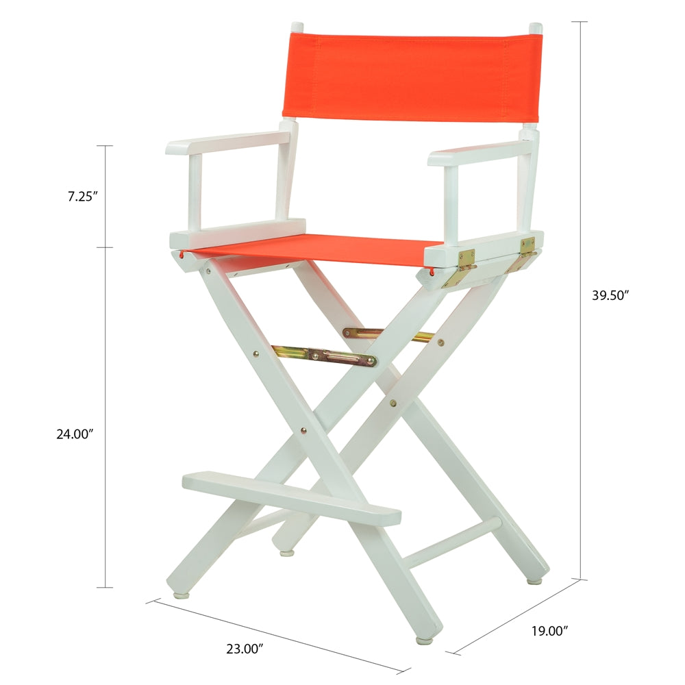 24'' Director's Chair White Frame-Orange Canvas - Casual Home