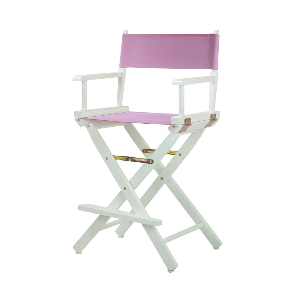 24'' Director's Chair White Frame-Pink Canvas - Casual Home